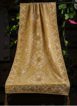 Groom Wear Velvet Fabric Dupatta In Gold