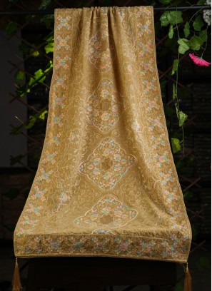 Groom Wear Velvet Fabric Dupatta In Gold