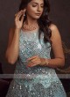 Designer Net Gown In Sky Blue