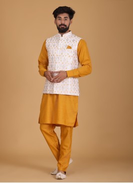 Haldi Function Wear Nehru Jacket Set For Men