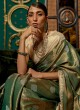 Handloom Silk Woven Beige and Green Saree