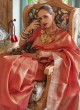 Mesmerising Red Handloom Silk Weaving Designer Saree
