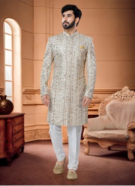 Heavy Embroidered Indowestern Set For Men