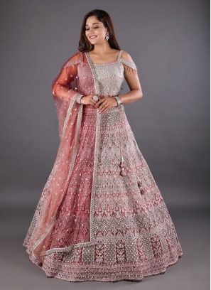 Heavy Embroidered Net Shaded Lehenga Choli