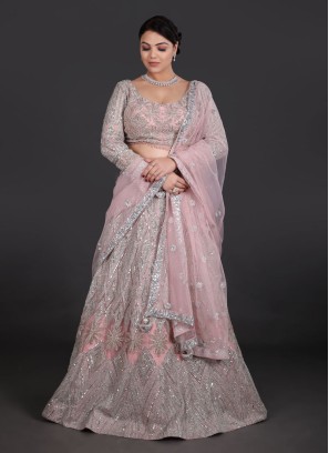 Light Pink Heavy Embroidery Designer Lehenga Choli