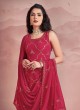 Deep Pink Sequins Embroidered Sharara Suit