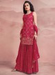 Deep Pink Sequins Embroidered Sharara Suit