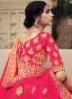 Hot Pink Satin Engagement Lehenga Choli