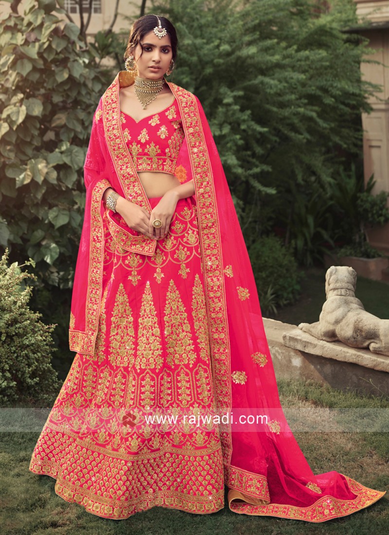 Buy Gajari malai satin wedding Lehenga choli at