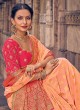 Alluring Peach and Pink Designer Saree