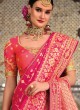 Hypnotizing Peach and Pink Shaded Saree