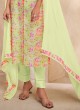 Shagufta Pista Green Color Pant Style Salwar Kameez.