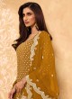 Immaculate Faux Georgette Mustard Designer Pakistani Salwar Suit