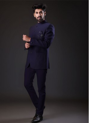 Imported Blue Color Jodhpuri Suit