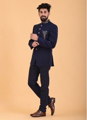 Imported Blue Color Jodhpuri Suit