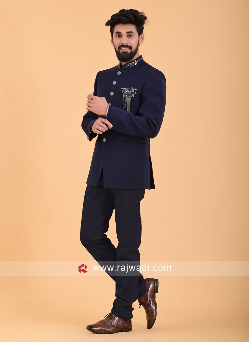 Blue color 2024 jodhpuri suit