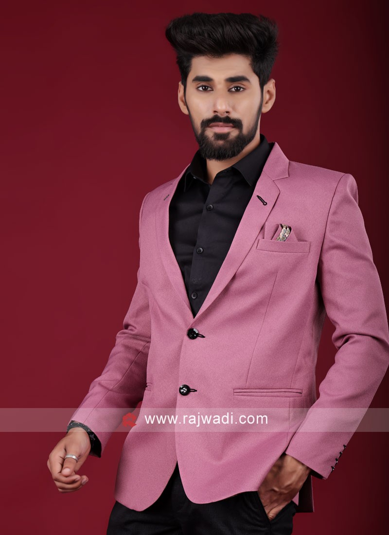 Imported Fabric Blazer In Onion Pink Color