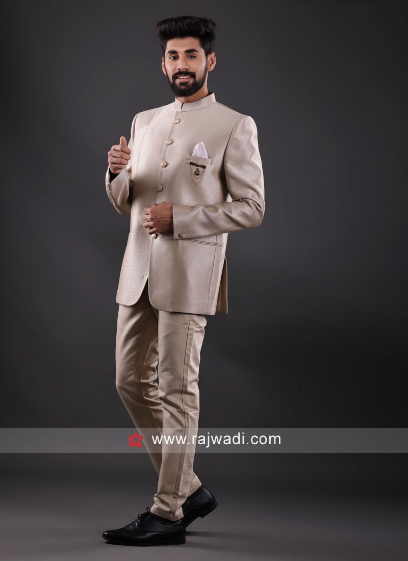Classy Peach Wedding Jodhpuri Printed Indian Suit Set for Men at Amazon  Men's Clothing store