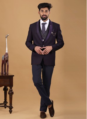 Imported Fabric Purple Suit For Men