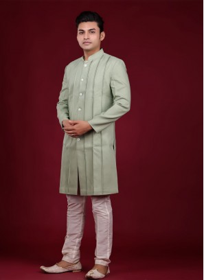 Imported Indowestern In Pista Green Color