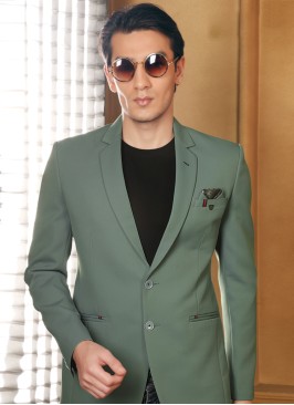 Imported Silk Light Green Blazer For Men