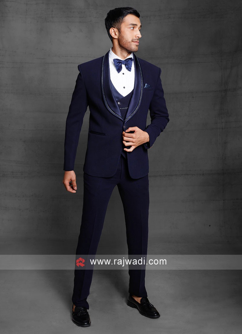 Men Blue Designer Wedding Grooms Tuxedo Dinner Casual Suit  (Jacket+Vest+Pants) | eBay