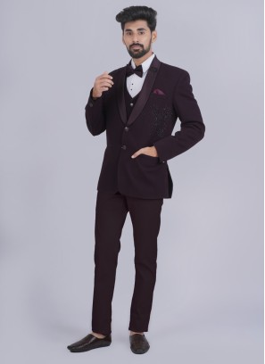 Imported Wine Coat Suit For Wedding