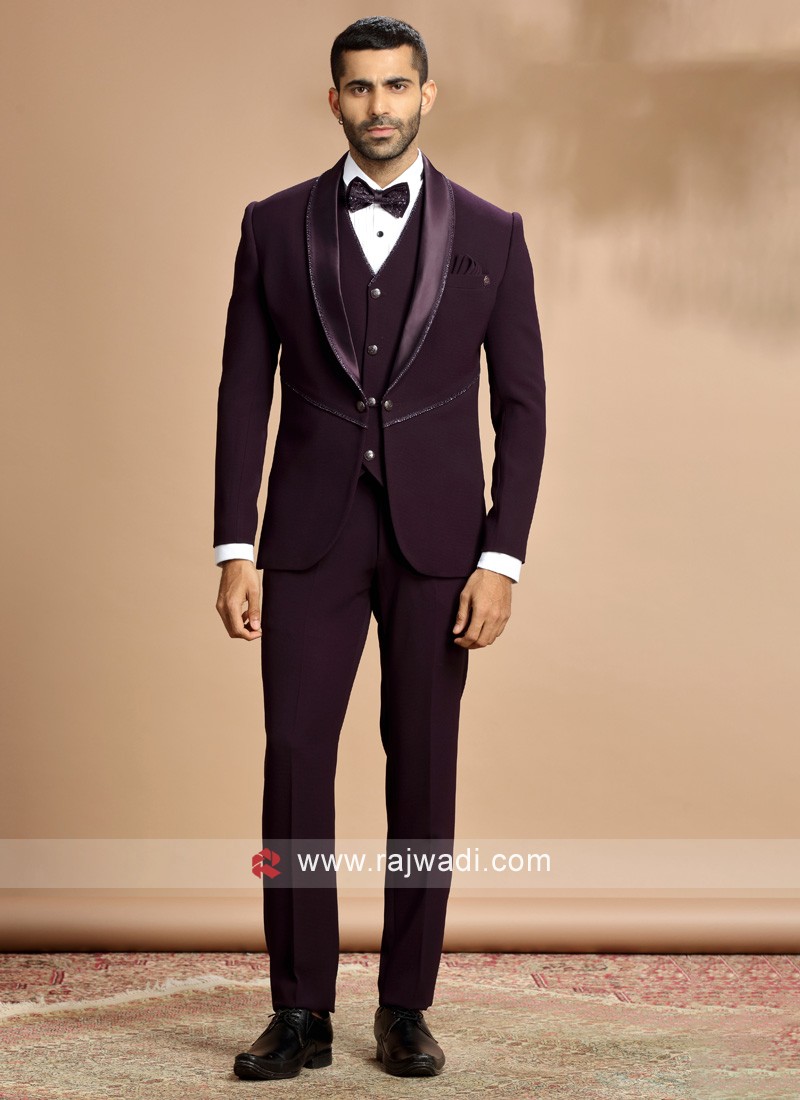 Wine suit sale for groom