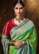 Gorgeous Green Festive Bandhej Silk Saree