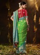 Gorgeous Green Festive Bandhej Silk Saree