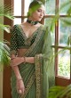 Imposing Green Sequins Classic Saree