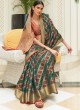 Designer Green and Red Patola Silk Saree