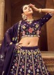 Purple Georgette A Line Lehenga Choli