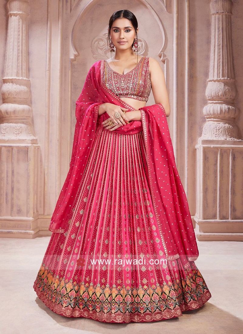 Buy Phulkari Cotton Lehenga Choli In Crimson Red Colour Online - LLCV00973  | Andaaz Fashion