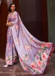 Beautiful Lavender Satin Designer Saree
