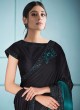 Designer Black Lycra Contemporary Saree