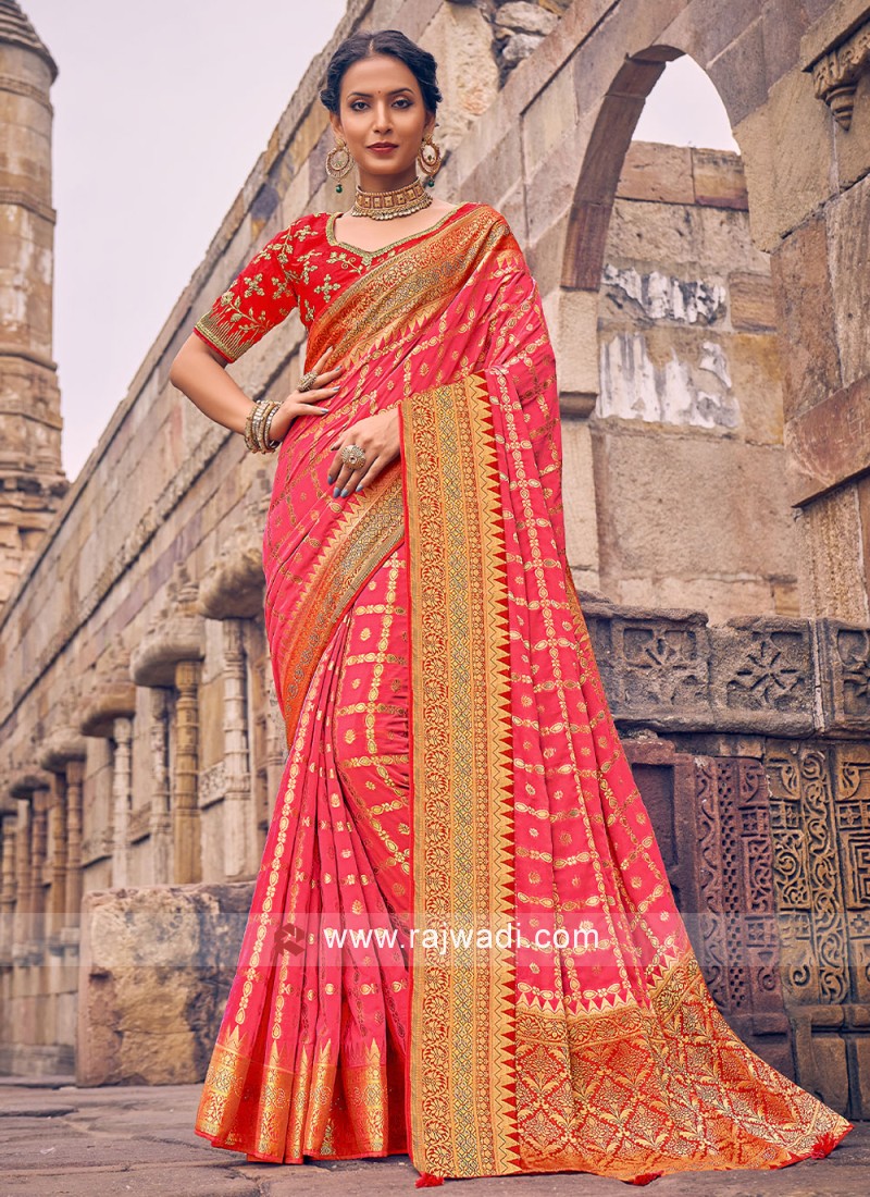 RED GEORGETTE SAREE - Blush With Us