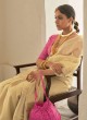 Gorgeous Cream Organza Classic Saree