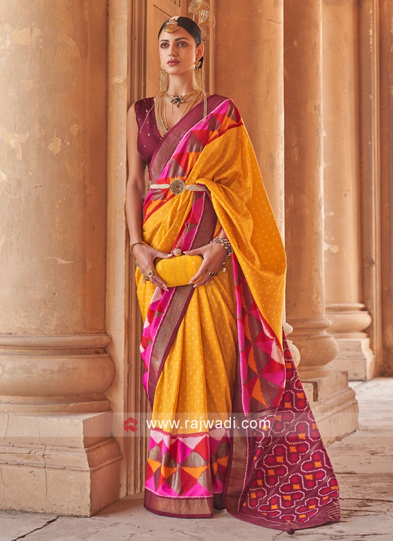 Peach Decent Look Silk Trendy Saree