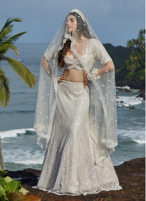 Ivory Designer Sequins Embellished Lehenga Choli