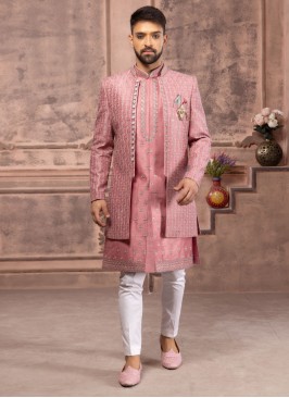 Jacket Style Indowestern With Detailed Thread Work