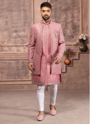 Jacket Style Indowestern With Detailed Thread Work