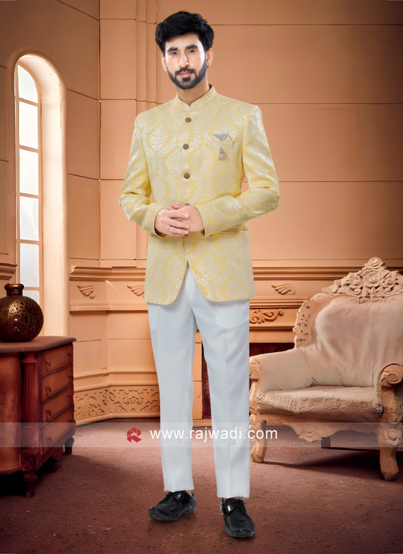 Jacquard Fabric Weaving Jodhpuri Suit