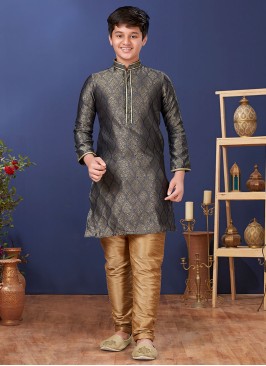 Jacquard Silk Fancy Weaving Embroidered Kurta Pajama