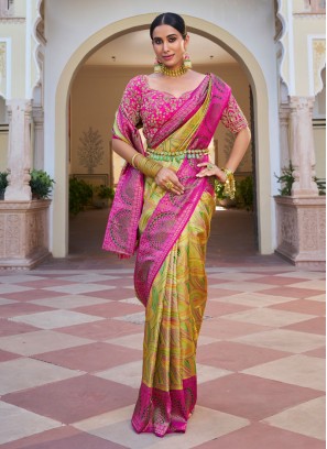 Multi Color Kanjivaram Silk Festive Saree