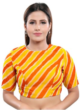 Laheriya Print Silk Readymade Blouse