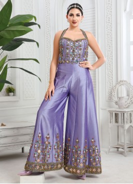 Lavender Beads Embellished Designer Jumpsuit