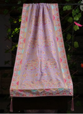 Lavender Color Dupatta In Velvet Fabric