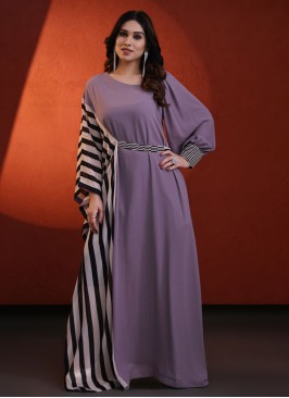 Lavender Designer Kaftan Style Gown