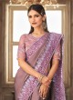 Lavender Embroidered Designer Traditional Saree